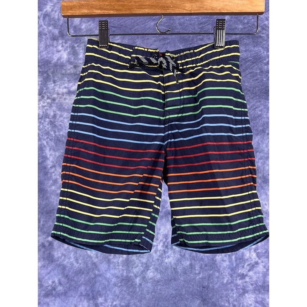 CrewCuts J Crew Colorful Striped Swim Trunk Board Shorts Boys Size 7 Beach Pool